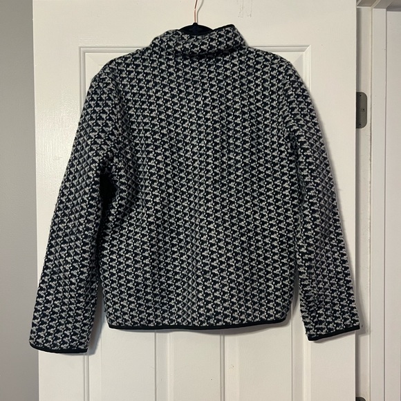 Harmonica Madewell wool pullover large EUC diamond print blue boxy pockets - Picture 8 of 11